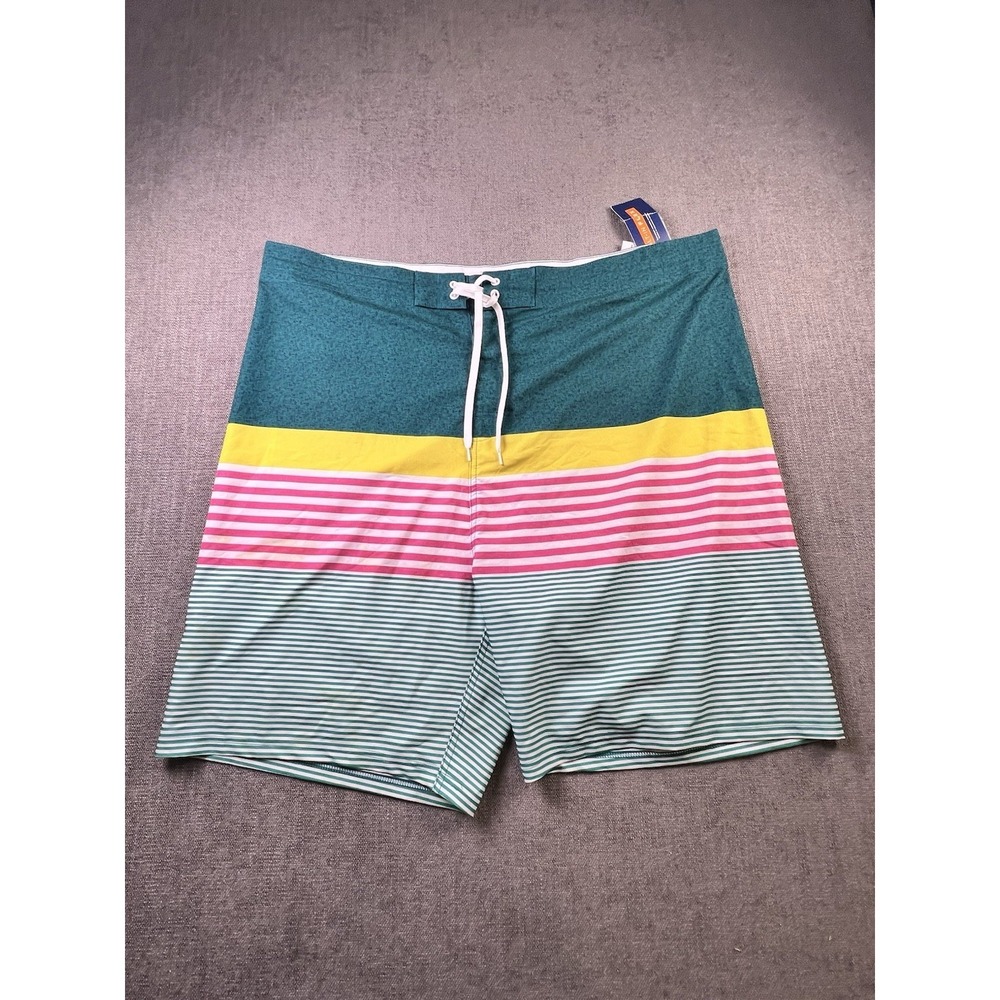 Old Navy California Board Shorts Men 46 Drawstring Stretch Multi Color Swim NWT